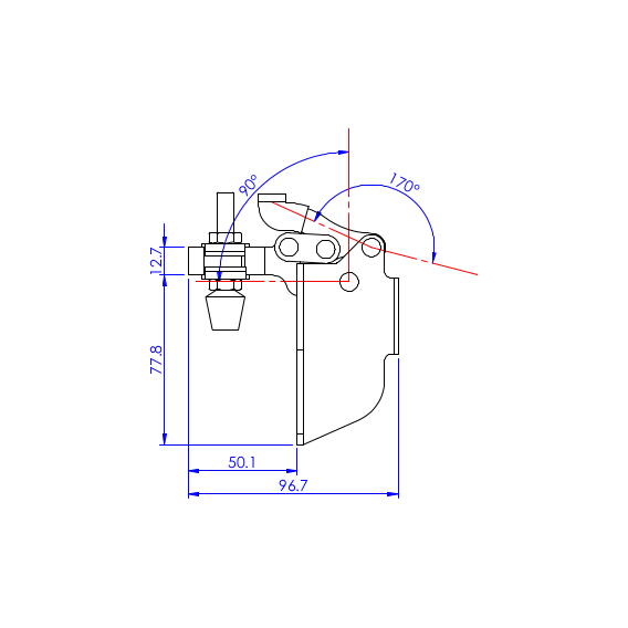 Dociskacz pionowy 150 kg -  STAL CYNKOWANA