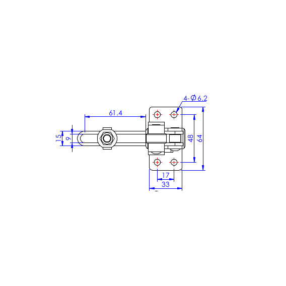 Dociskacz pionowy 200 kg - STAL CYNKOWANA