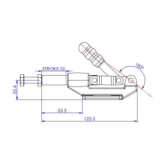 Dociskacz suwakowy  227 kg - STAL CYNKOWANA