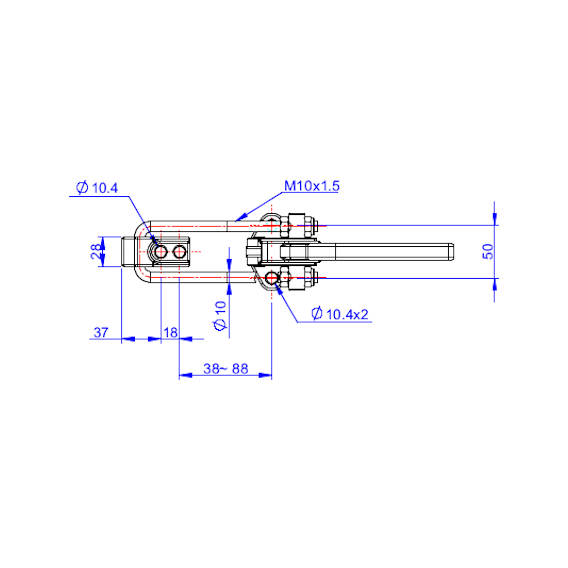 Zapięcia poziome 2000 kg - STAL CYNKOWANA