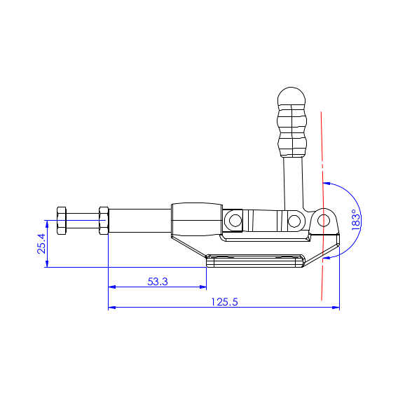 Dociskacz suwakowy  227 kg - STAL CYNKOWANA