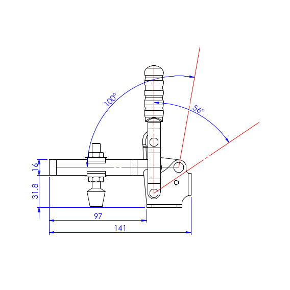 Dociskacz pionowy 227 kg - STAL CYNKOWANA