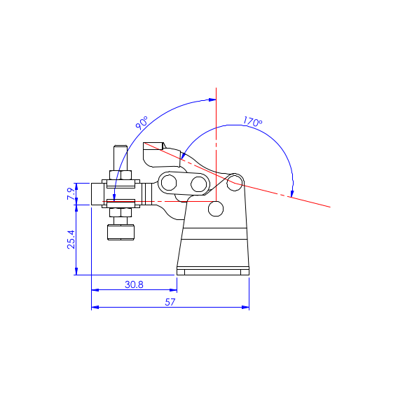 Dociskacz pionowy   68 kg - STAL CYNKOWANA