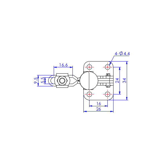 Dociskacz pionowy  75 kg - STAL NIERDZEWNA