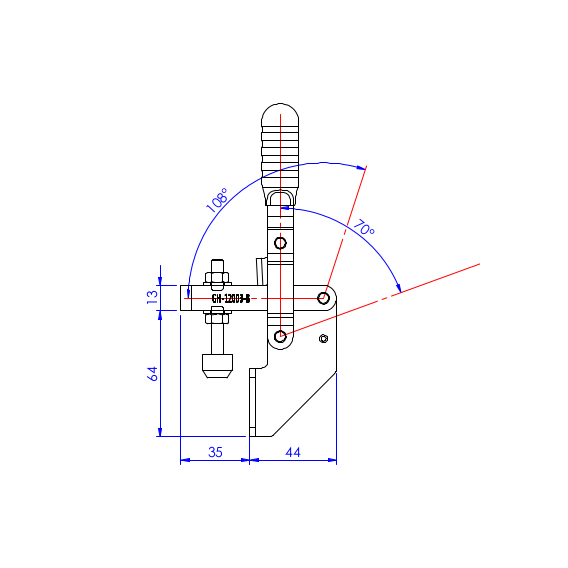 Dociskacz pionowy 150 kg -  STAL CYNKOWANA