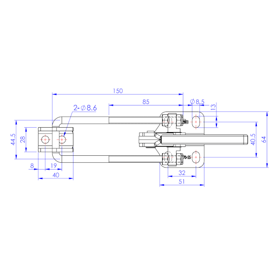 Zapięcia poziome  700 kg - STAL NIERDZEWNA