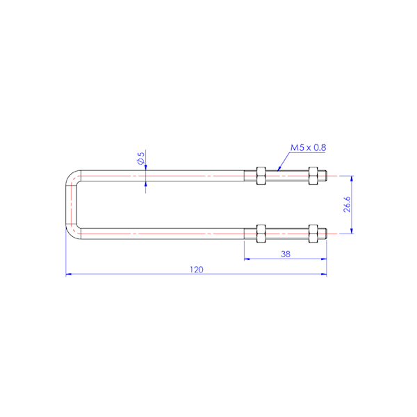 Pałąk M5x120mm - STAL NIERDZEWNA