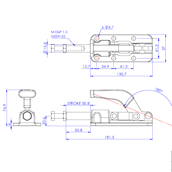 Dociskacz suwakowy 3400 kg