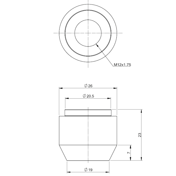 Nakładka neoprenowa z gwintem wewnętrznym M12