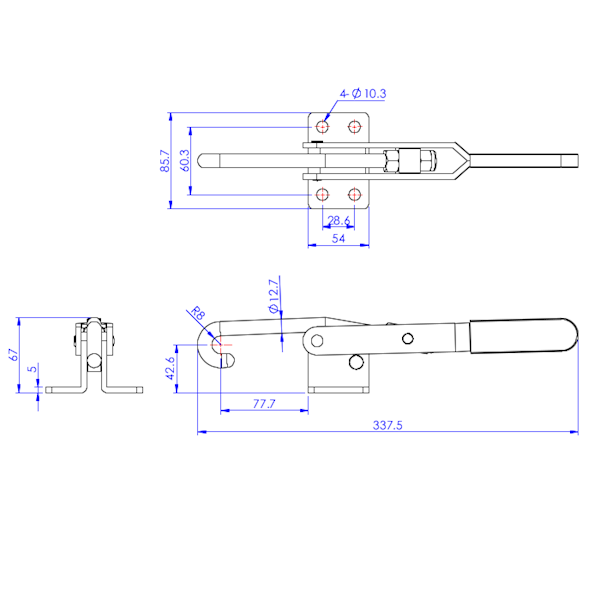 Zapięcia hakowe 450 kg - STAL CYNKOWANA Z RYGLEM