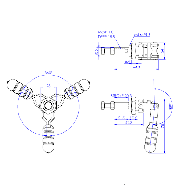 Dociskacz suwakowy   91 kg - STAL CYNKOWANA
