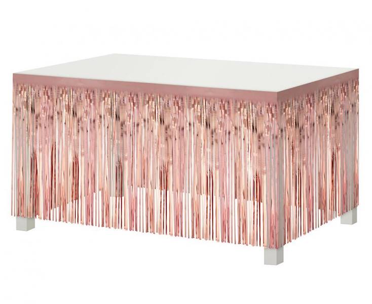 Kurtyna dekoracja na brzeg stołu złoty róż 80x300cm 