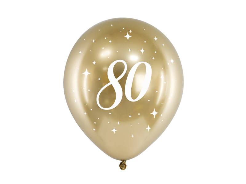 Balony z nadrukiem Glossy "80" 6szt CHB14-1-80-019-6