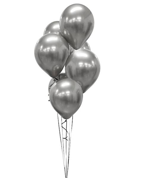 Balony zestaw 7 szt metaliczne platynowe srebrne 12'