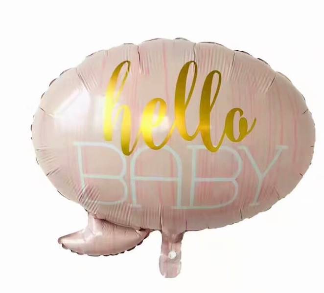 Balon foliowy Sterowiec różowy Hello Baby 55x60cm Jix