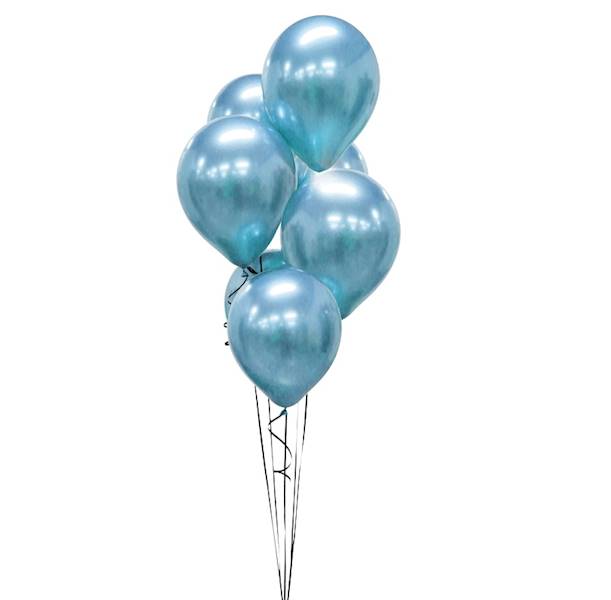 Balony zestaw 7 szt metaliczne platynowe niebieskie 12'