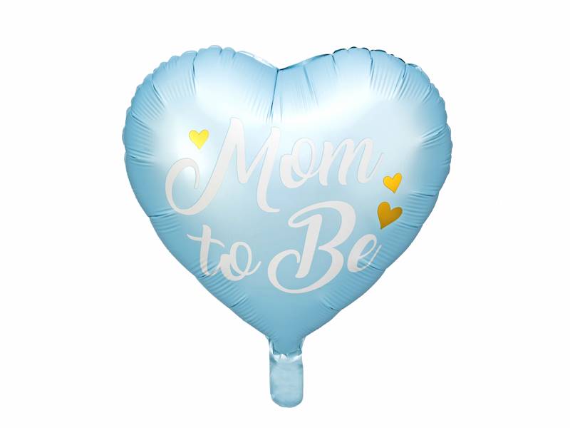 Balon foliowy niebieski serce Mom to Be 35cm FB92-001