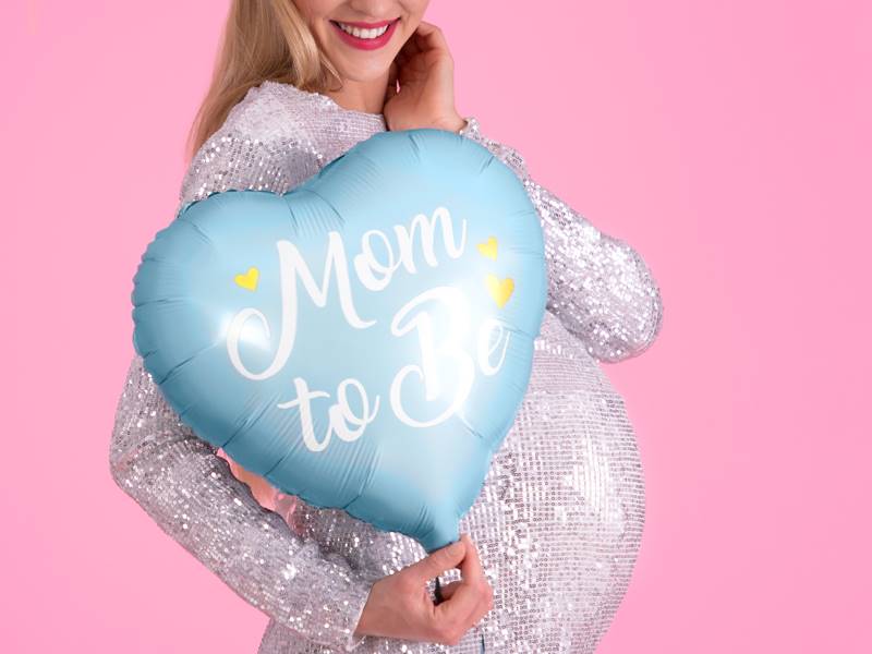 Balon foliowy niebieski serce Mom to Be 35cm FB92-001
