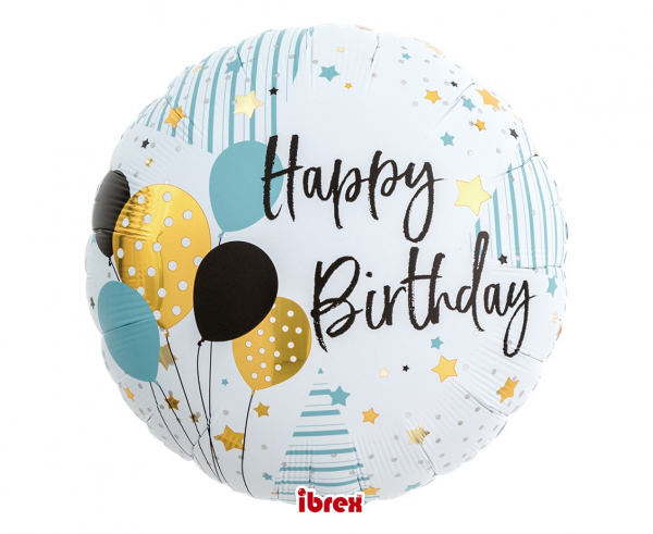 Balon foliowy okrągły Happy Birthday