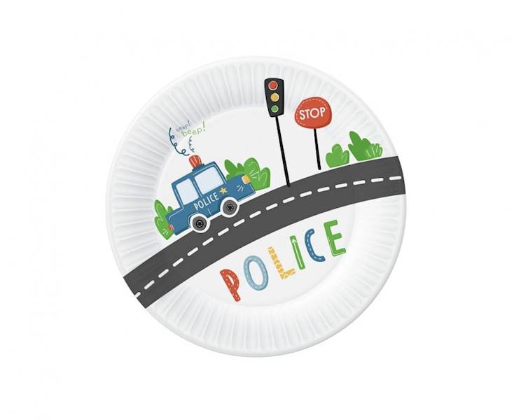 Talerzyki Police Policja 18 cm 6szt 