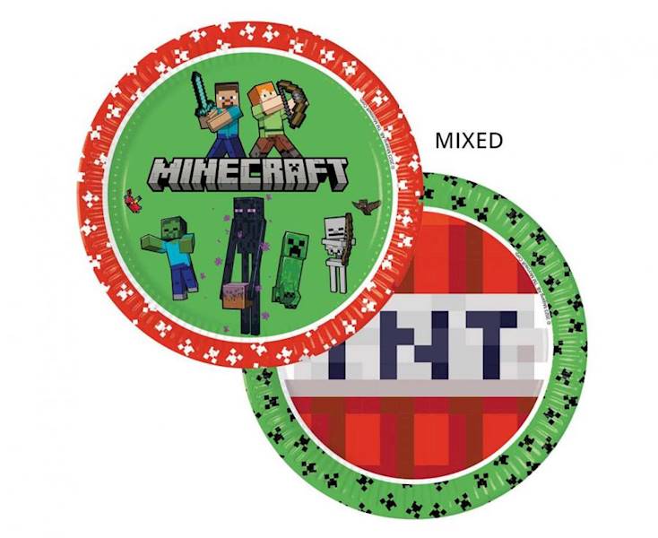 Talerzyki Minecraft 23cm 8szt