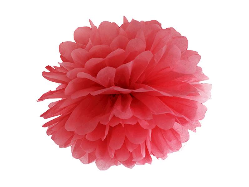 POMPON Z BIBUŁY 25CM CZERWONY PP25-007