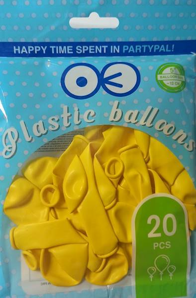 Balony mini lateksowe 5" żółte 20 szt do girland i pudełek 400717