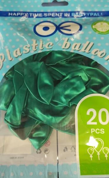 Balony mini lateksowe 5" zielone ciemne metaliczne 20 szt do girland i pudełek 400742