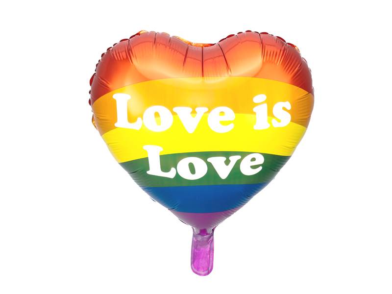 Balon foliowy serce tęczowy Love is Love 35cm FB99