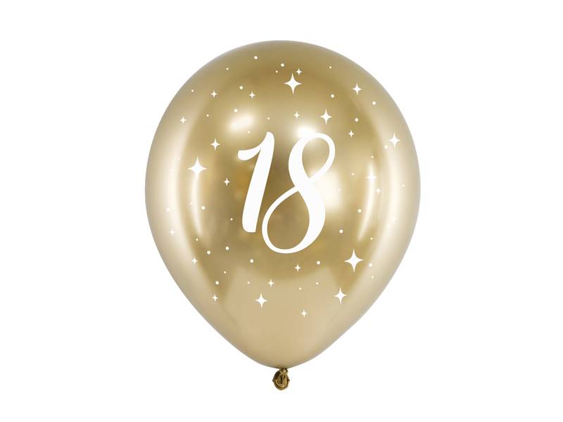Balony z nadrukiem Glossy "18" 6szt CHB14-1-18-019-6