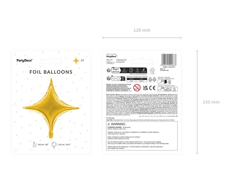 Balon gwiazda 4-ramienna złota 45cm FB217M-019