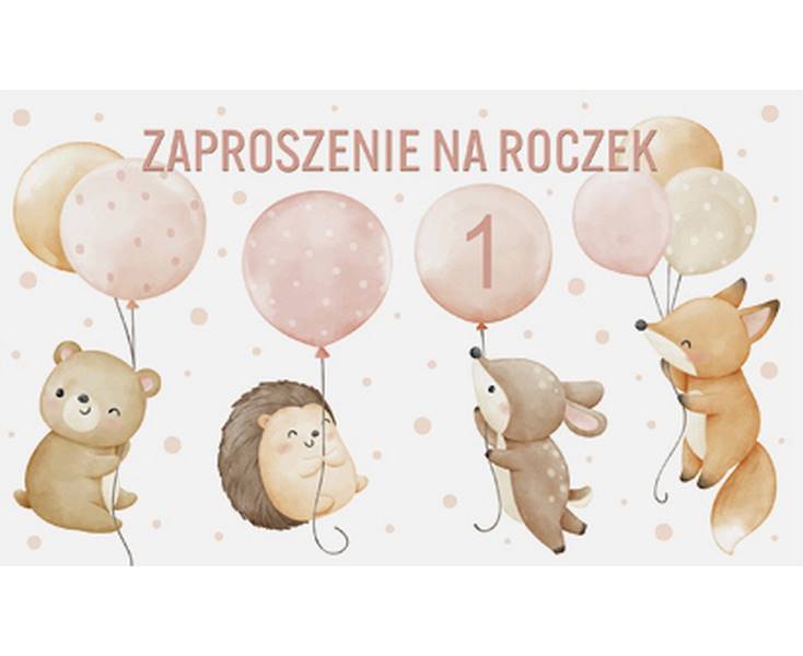 Zaproszenia na roczek zwierzątka leśne 10szt