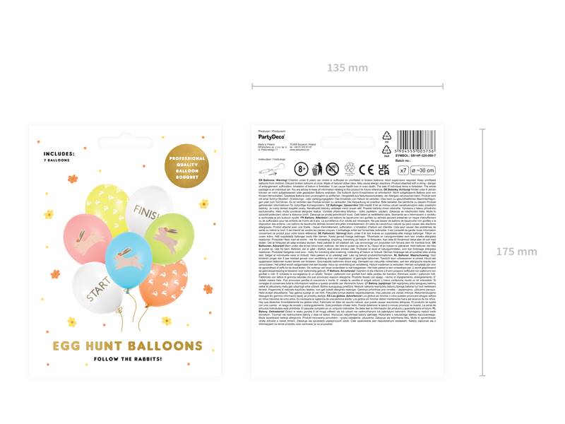 Balony lateksowe Egg hunt Wielkanoc 7szt SB14P-325-000-7