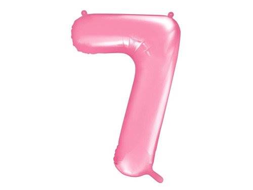 BALON FOLIOWY CYFRA 7 RÓŻOWA PASTELOWA MAT PARTY DECO FB1P-7-081 