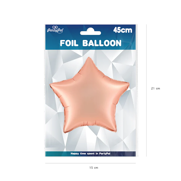 Balon foliowy gwiazdka złoty róż matowa 45cm 460176