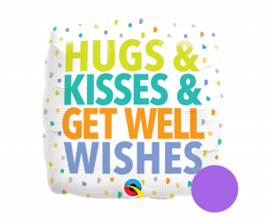 Balon foliowy Hugs Kisses and Get well wishes 46cm