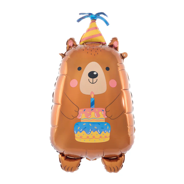 Balon foliowy miś z tortem 44x78cm 151105 