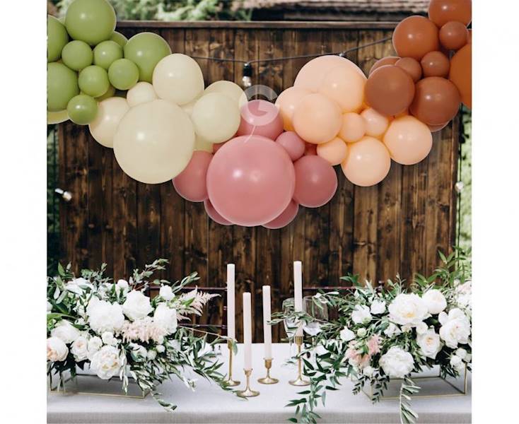 Girlanda balonowa Gemar 65 balonów i taśma kolory boho