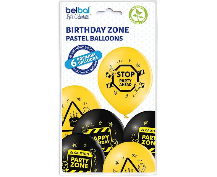 BALON Z NADRUKIEM Party Zone 6szt