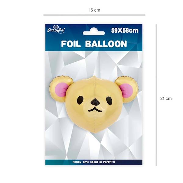 Balon foliowy Miś głowa 3D 59x58 cm 128213