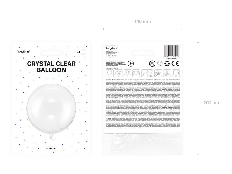 Balon Kula 40cm transparentny ORB16-1