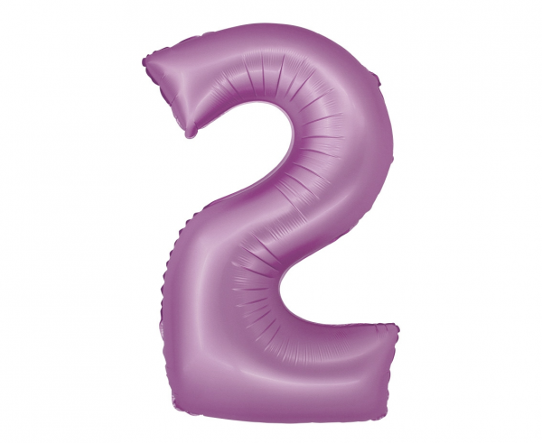 Balon foliowy cyfra 2 76cm fioletowa lawendowa CH-SLW2