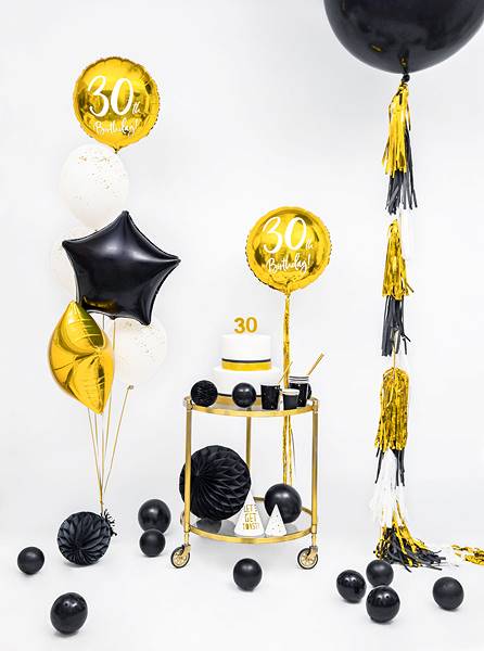 BALON FOLIOWY GWIAZDKA CZARNA 48CM FB3M-010 PARTY DECO 