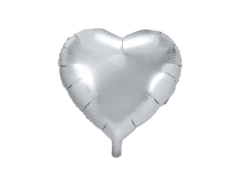 BALON FOLIOWY SERCE SREBRNE 45CM FB9M-018 PARTY DECO