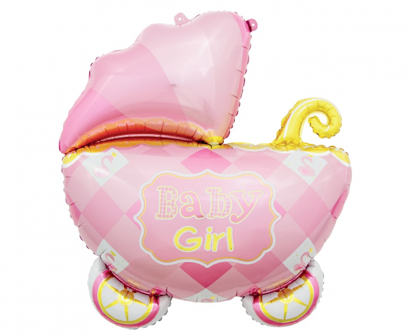 Balon foliowy wózek różowy Baby Girl 60x60cm