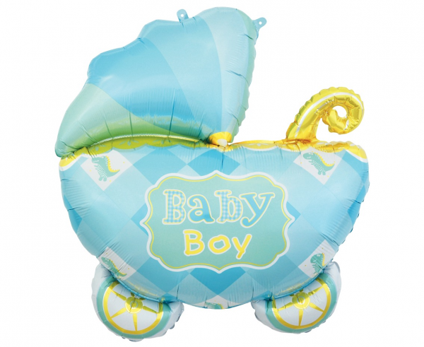 Balon foliowy wózek niebieski Baby Boy 60x60cm