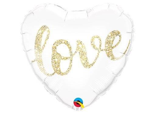 BALON FOLIOWY SERCE Z NAPISEM LOVE 46CM 57322Q 