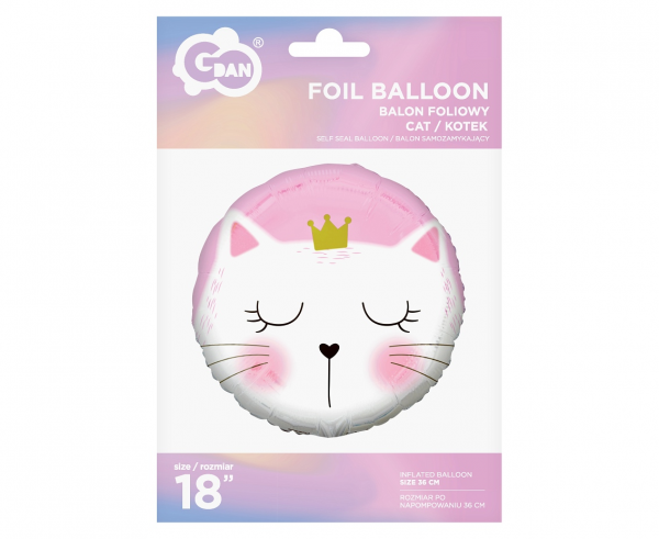 Balon foliowy okrągły kotek kolekcja Godan 