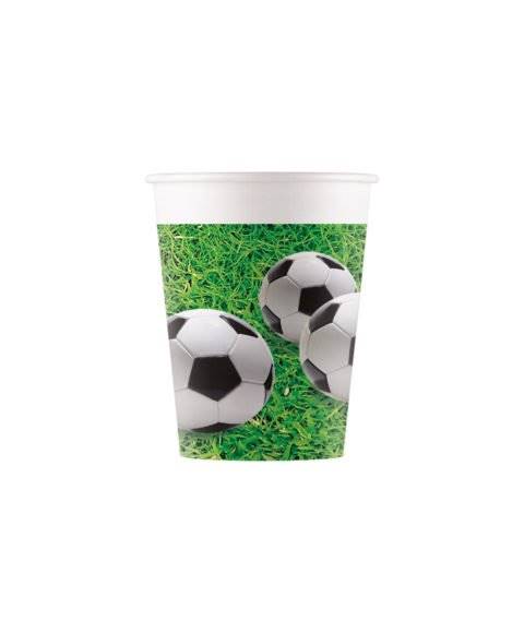 Kubeczki papierowe Football zielone 8szt