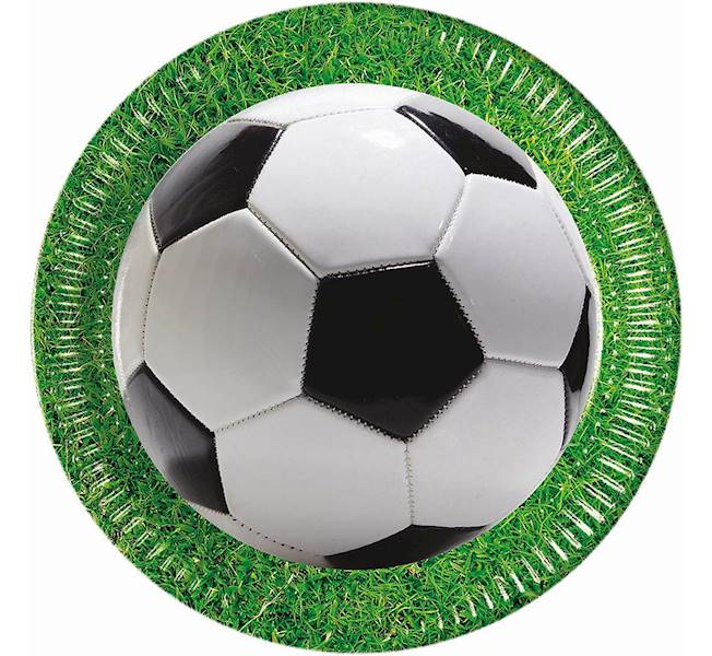 Talerzyki papierowe Football zielone 23 cm 8sz